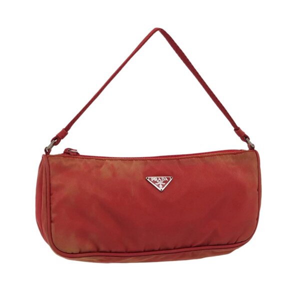 PRADA Accessory Pouch Nylon Red Auth 83667 - Picture 1 of 15